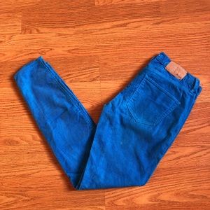 Madewell Turquoise Corduroy Skinny Jeans